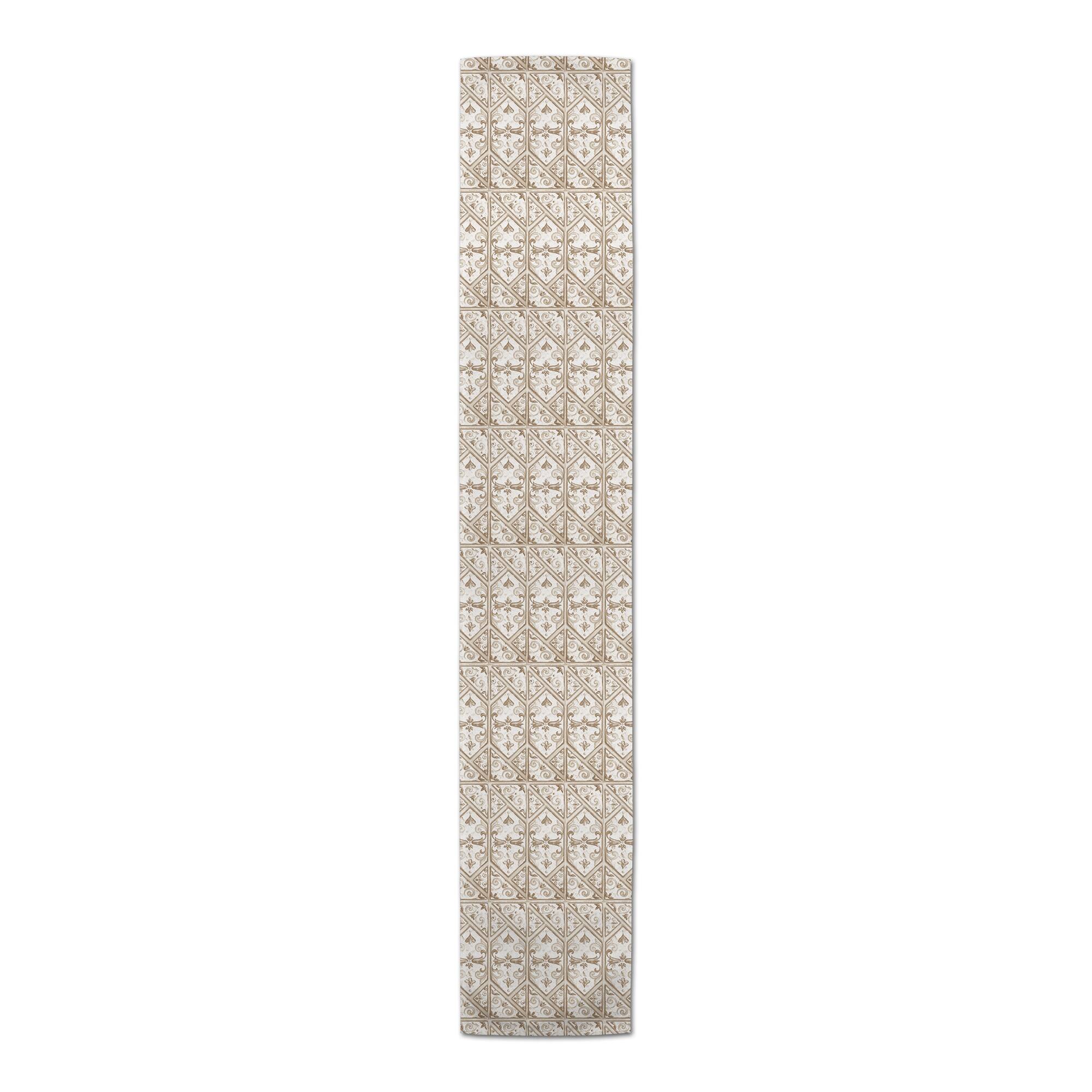 72" Regal Cream Pattern Cotton Twill Runner